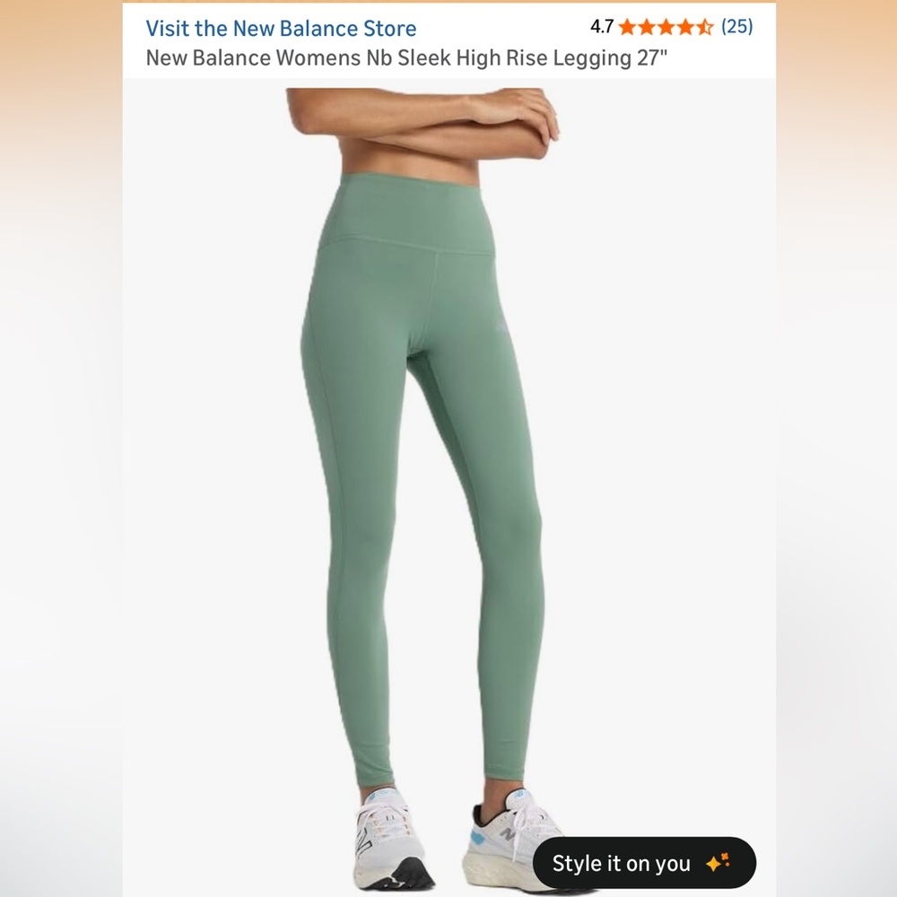 New Balance 27" High Rise NB Sleek Legging Size X-Small NWT #Lux-E